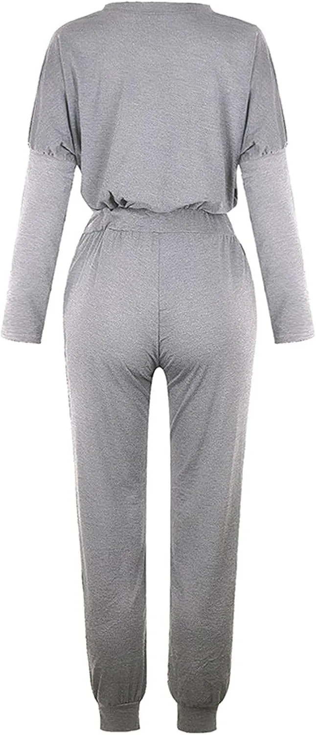 2 Piece Outfits for Women Sweatsuit Long Sleeve Pullover Top with Jogger Sweatpants Fall Fashion Loungewear Set