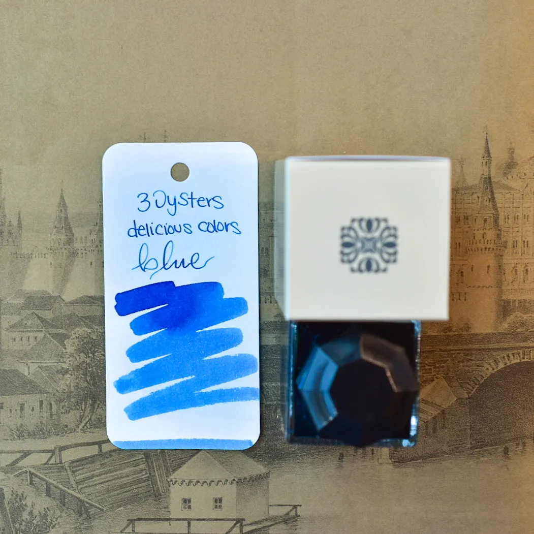3 Oysters Blue Ink Bottle