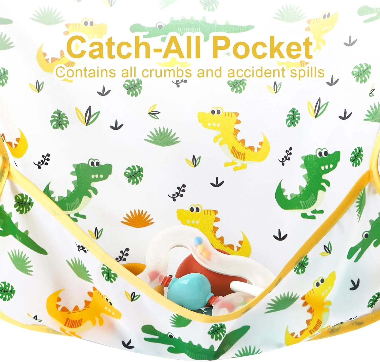 Accmor 4 Pack Long Sleeve Baby Bibs, Waterproof Sleeved Bib Smock for Baby Toddler 6-36 Months