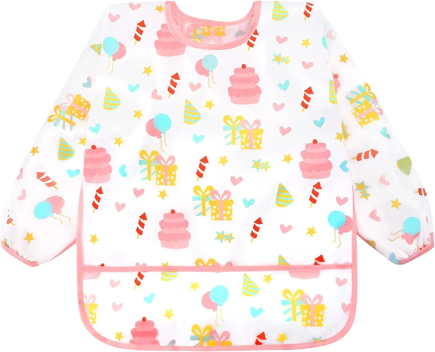 Accmor 5 Pack Long Sleeve Baby Bibs, Waterproof Sleeved Bib Smock for Baby Toddler 6-36 Months