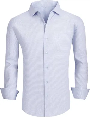 Alex Vando Mens Bamboo Dress Shirts Wrinkle Free Regular Fit Stretch Button Down Shirt