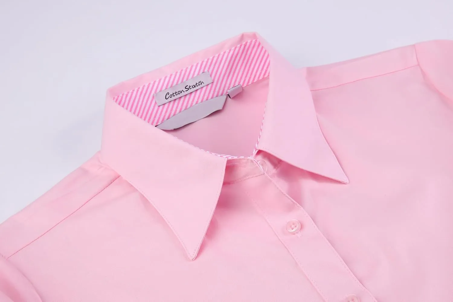 Alex Vando Womens Dress Shirts Wrinkle Free Solid Color Stretch Work Shirt