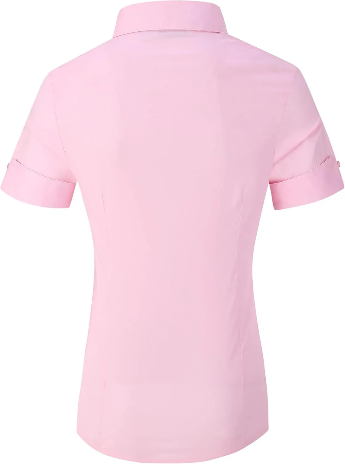 Alex Vando Womens Dress Shirts Wrinkle Free Solid Color Stretch Work Shirt
