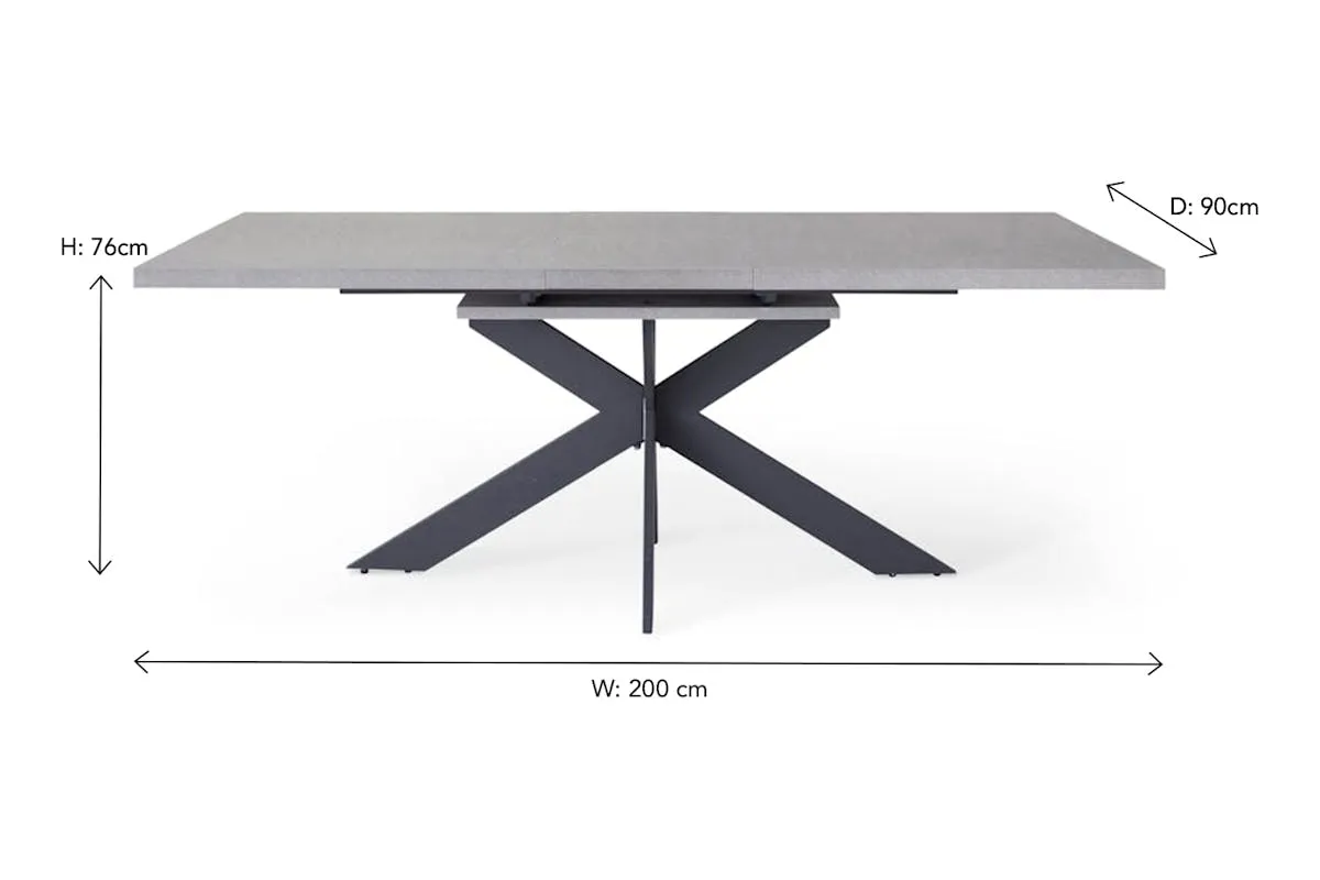 Ark Rectangular Extending Dining Table | Grey
