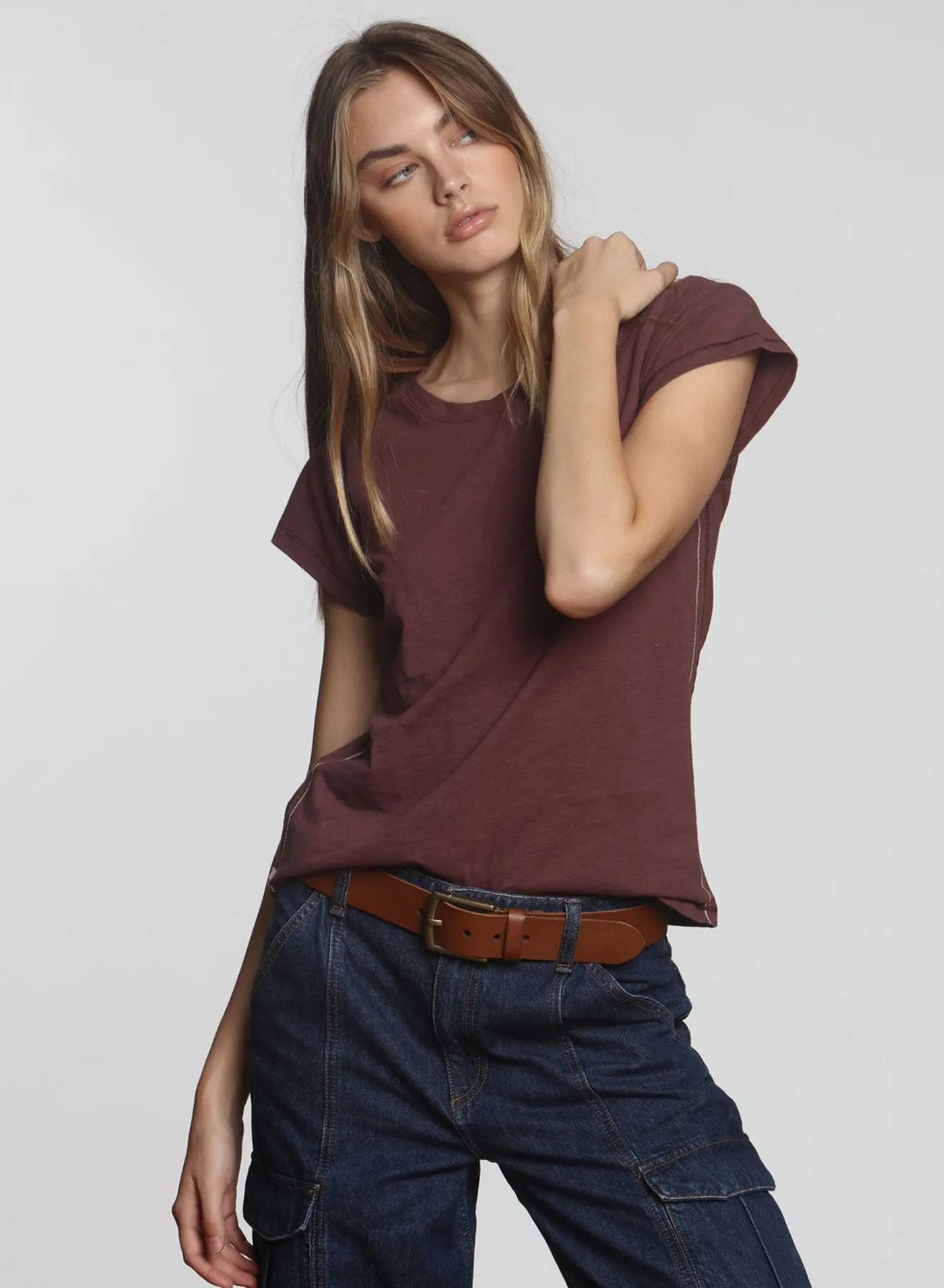 Ava Classic Tee - Maroon
