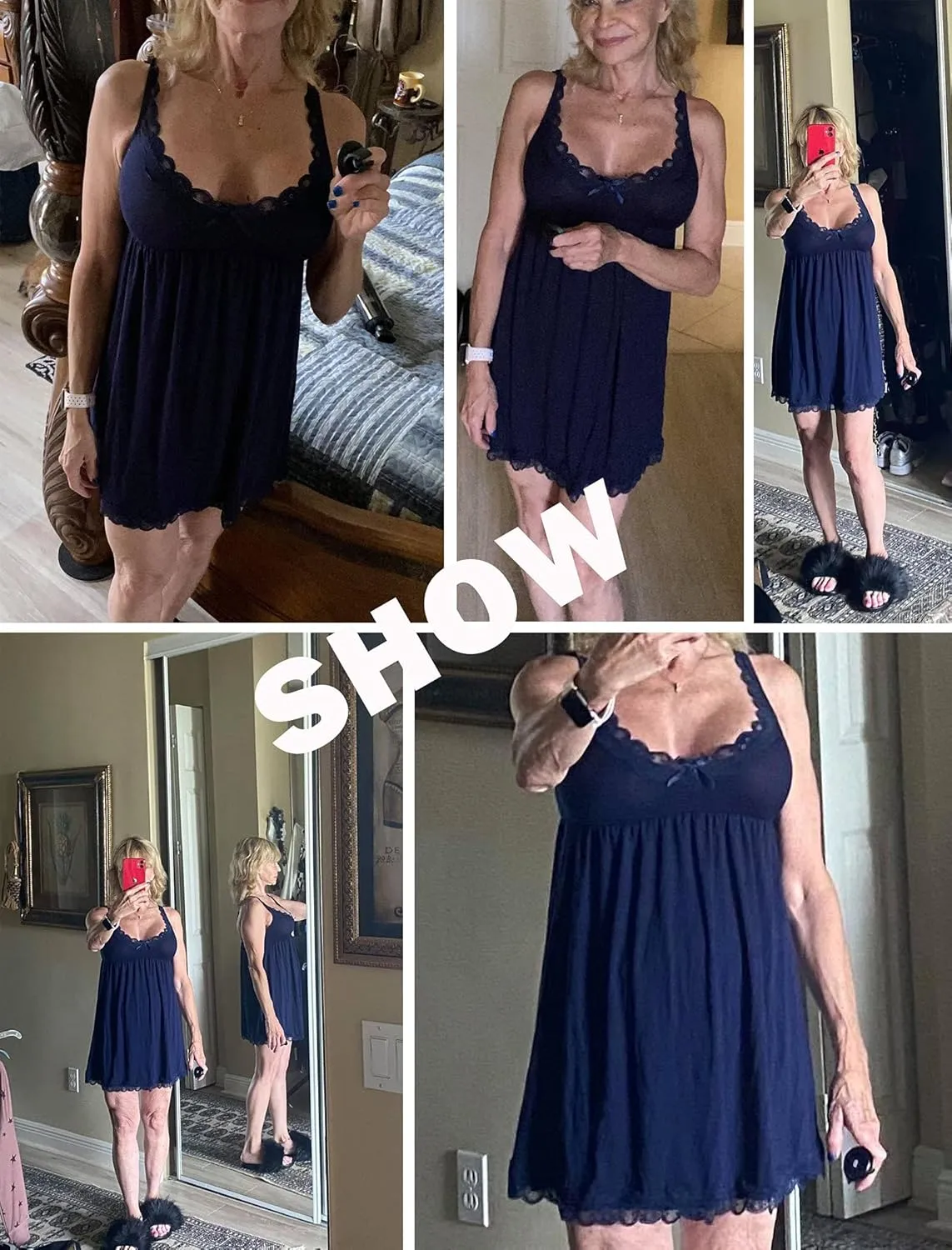 Avidlove Women Sexy Sleepwear Lace Chemise Nightgown Full Slip Babydoll Sleepwear
