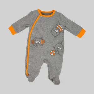 Baller Bear Long-Sleeved Baby Footie