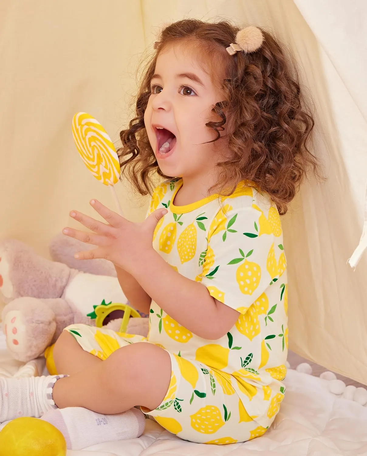 Bamboo Viscose Toddler Unicorn Mermaid Girls Kids Pajamas Short Sleeve Summer Cool Snug fit Pjs 12M-8Y 2pcs