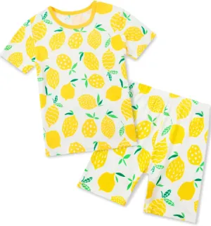 Bamboo Viscose Toddler Unicorn Mermaid Girls Kids Pajamas Short Sleeve Summer Cool Snug fit Pjs 12M-8Y 2pcs