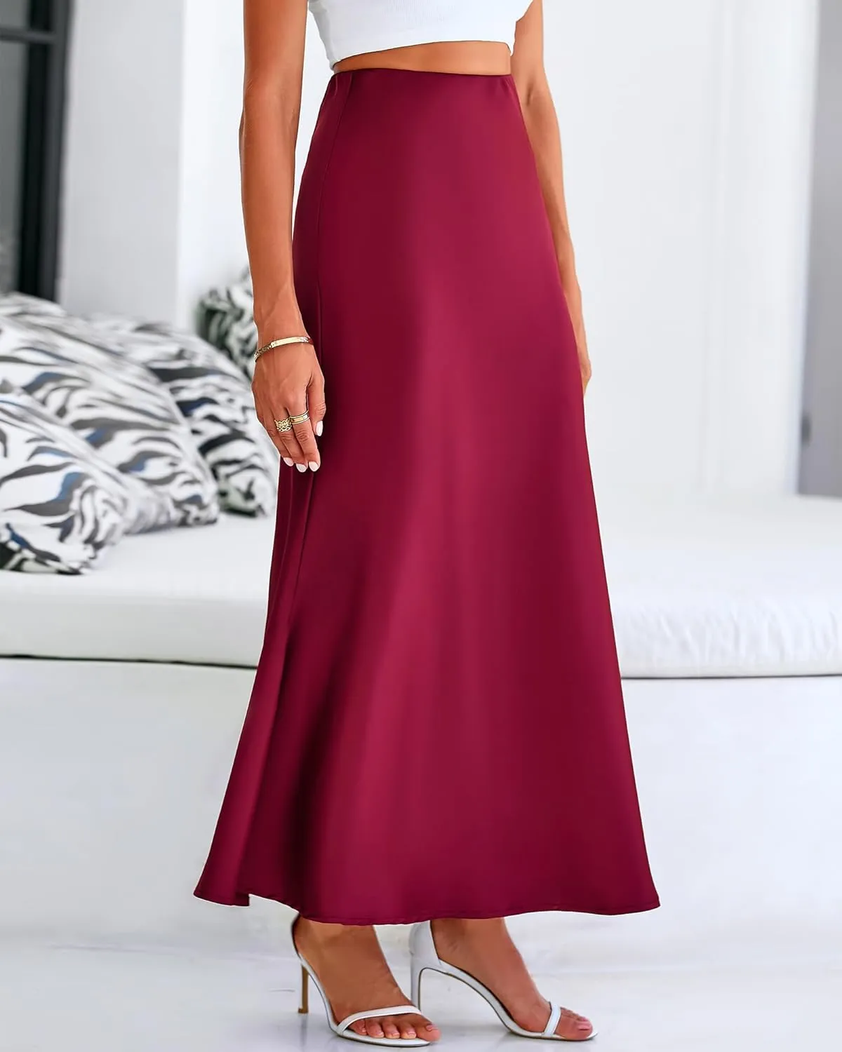 BTFBM Womens Summer Fall Skirt 2025 Silk Elegant High Waist Cocktail Party Wedding Mermaid Satin Maxi Skirts