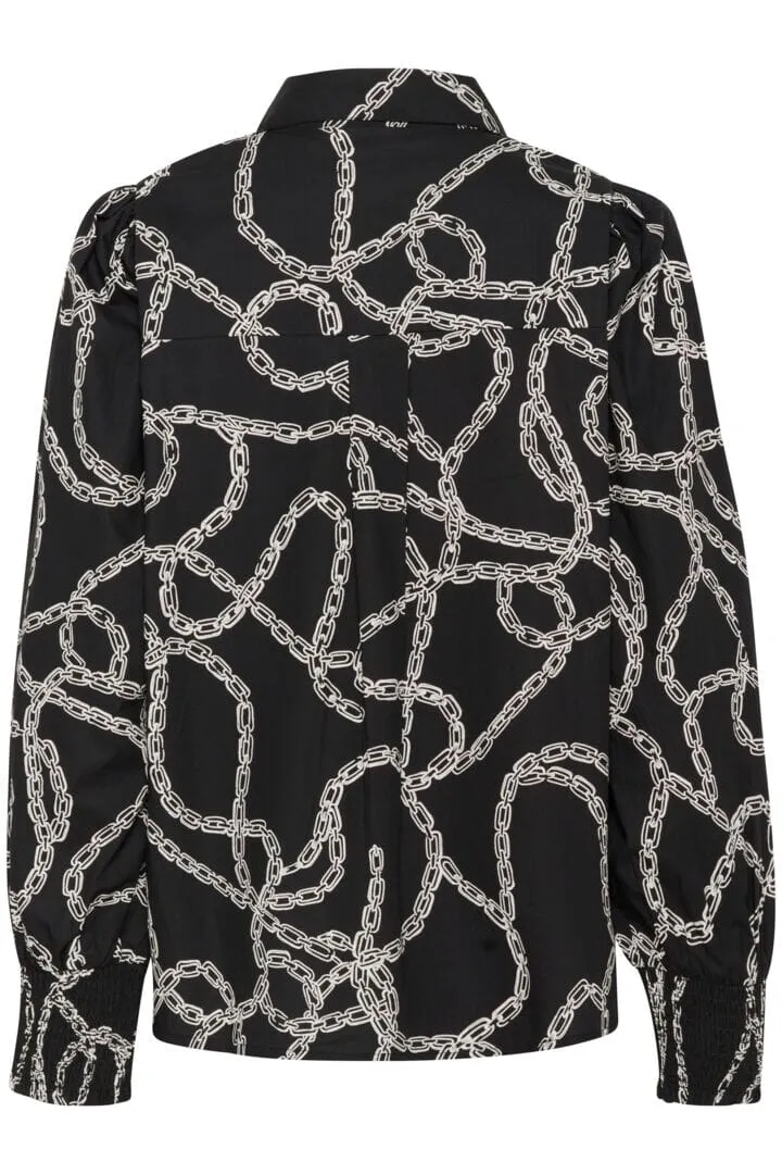 CHAIN PRINT BUTTON DOWN SHIRT