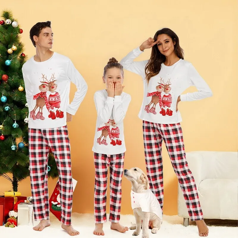 Christmas Pajamas Matching Family Pyjamas Adult Set Baby Romper Santa Deer Penguin Xmas Outfits