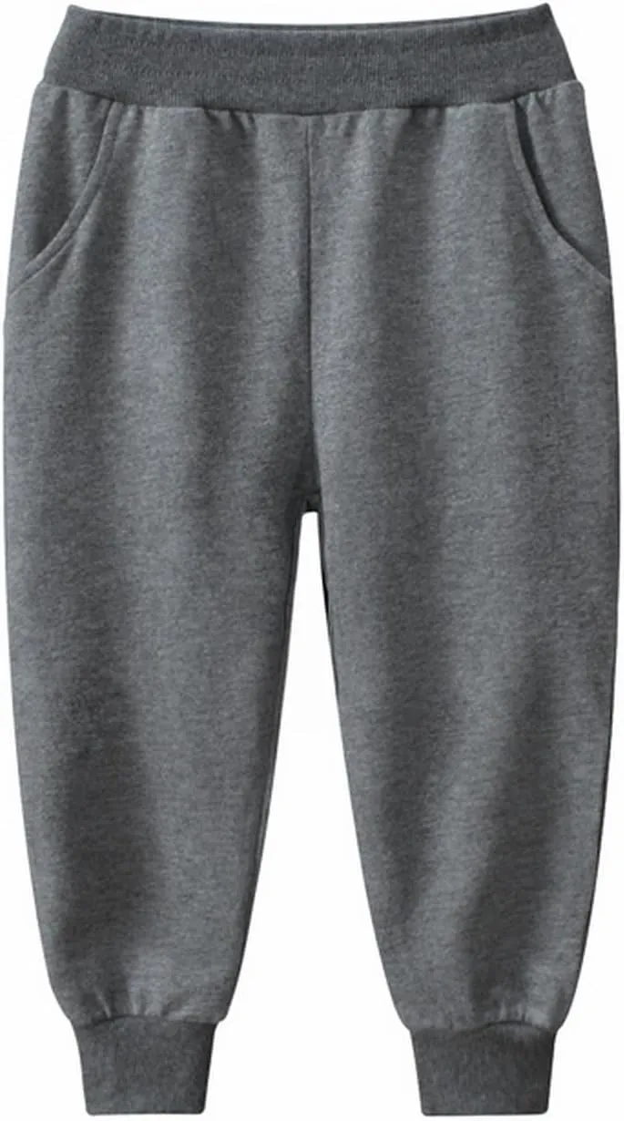 Cotton Solid Color Sweatpants for Boys Girls Elastic Waist Pull On Casual Jogger Pants Kid Toddler Comfy Pants Girls