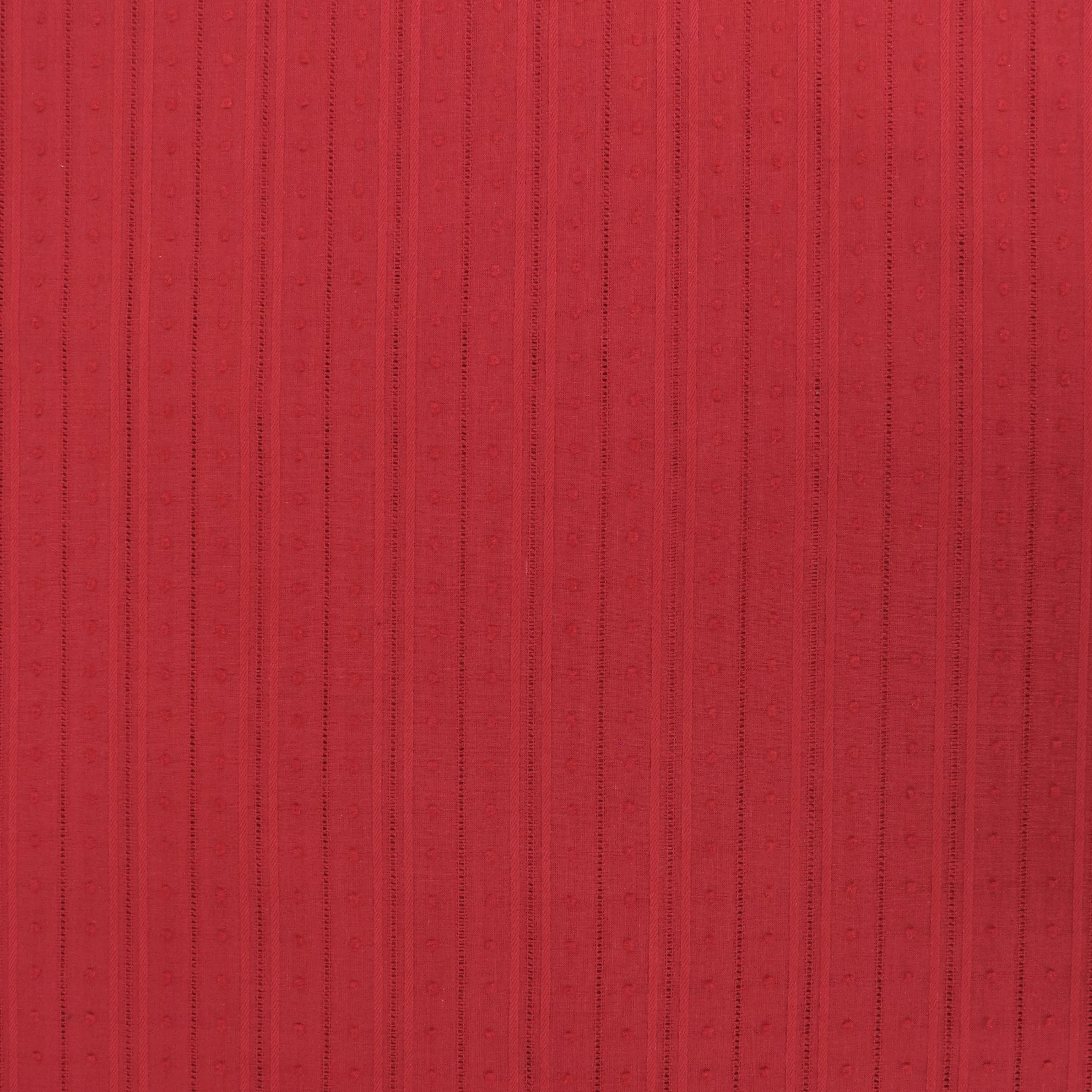 Cotton Voile - Dobby Stripe - Red