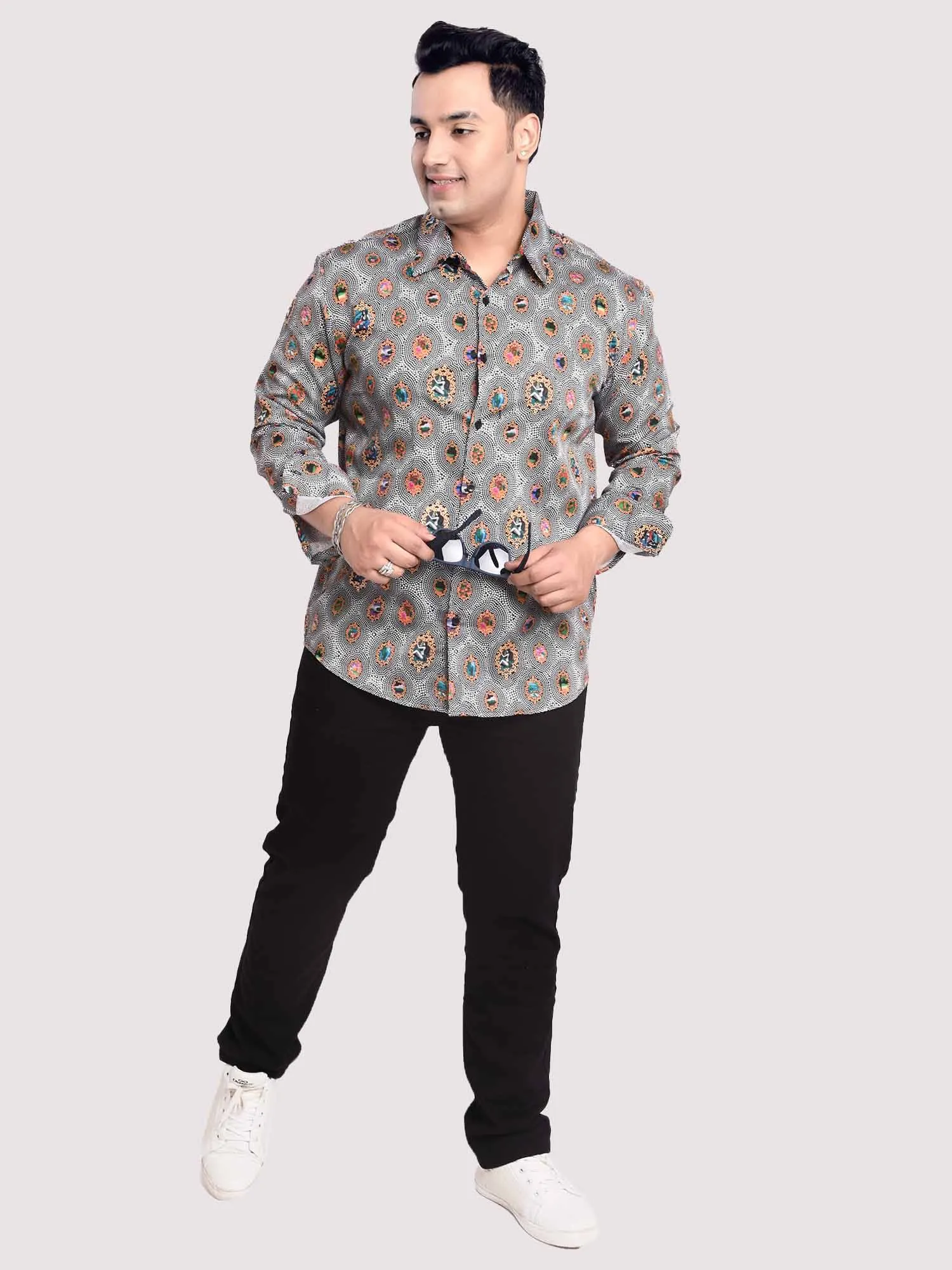 Diamond Saffron Digital Printed Shirt Men's Plus Size