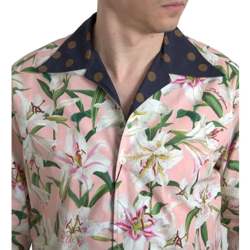 Dolce & Gabbana Elegant Slim Fit Pink Casual Shirt