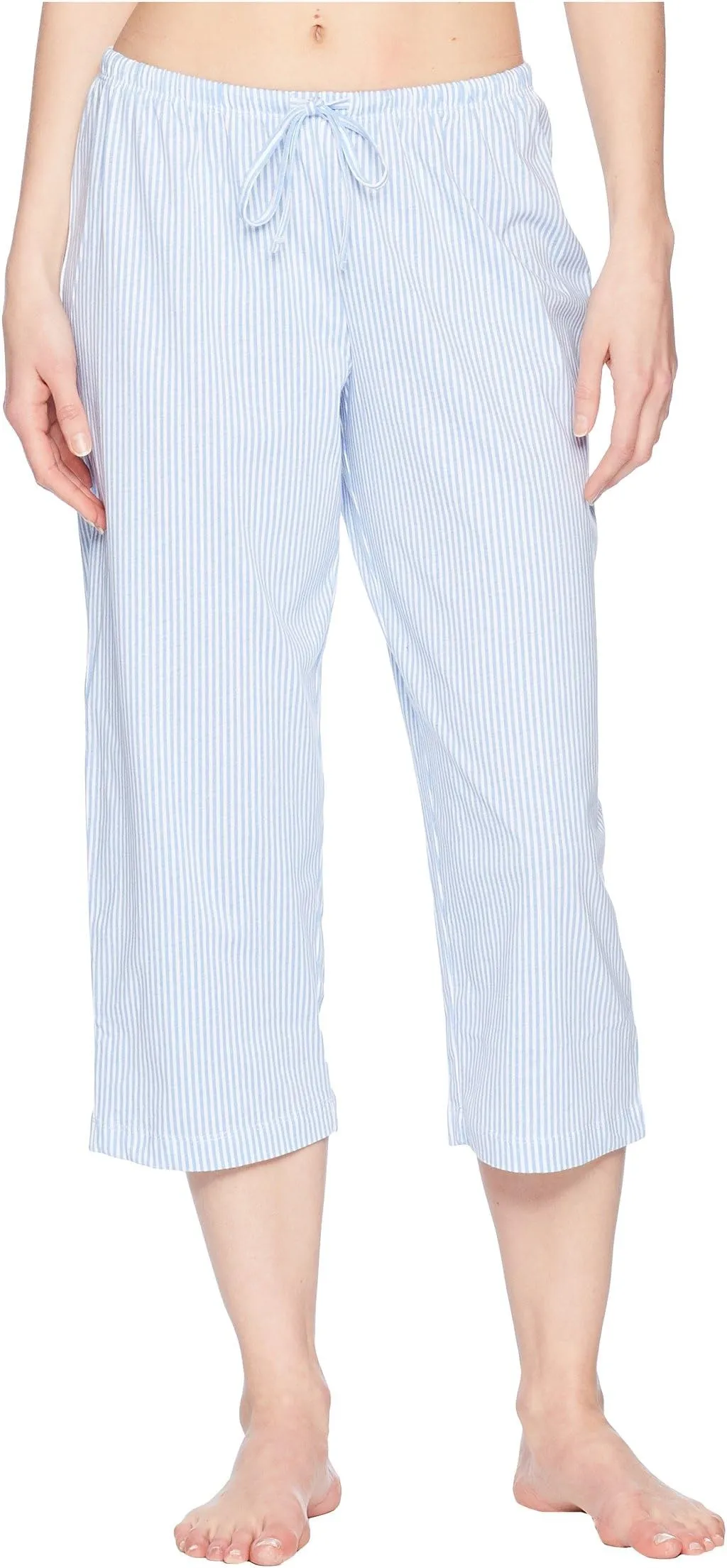Essentials Bingham Knits LAUREN Ralph Lauren Capri Pajama Set in French Blue Stripe
