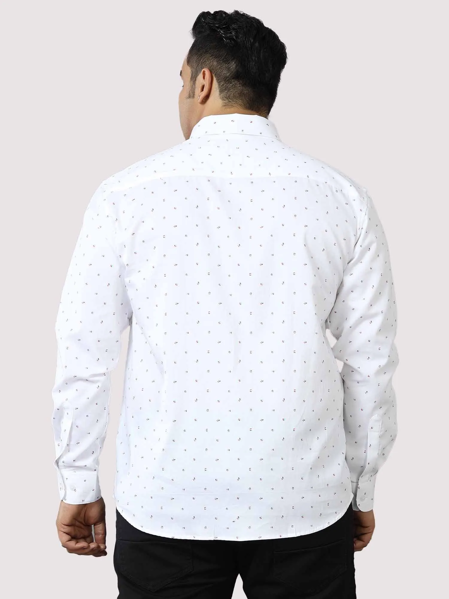 Exotic Printed Cotton Full Shirt Men's Plus Size