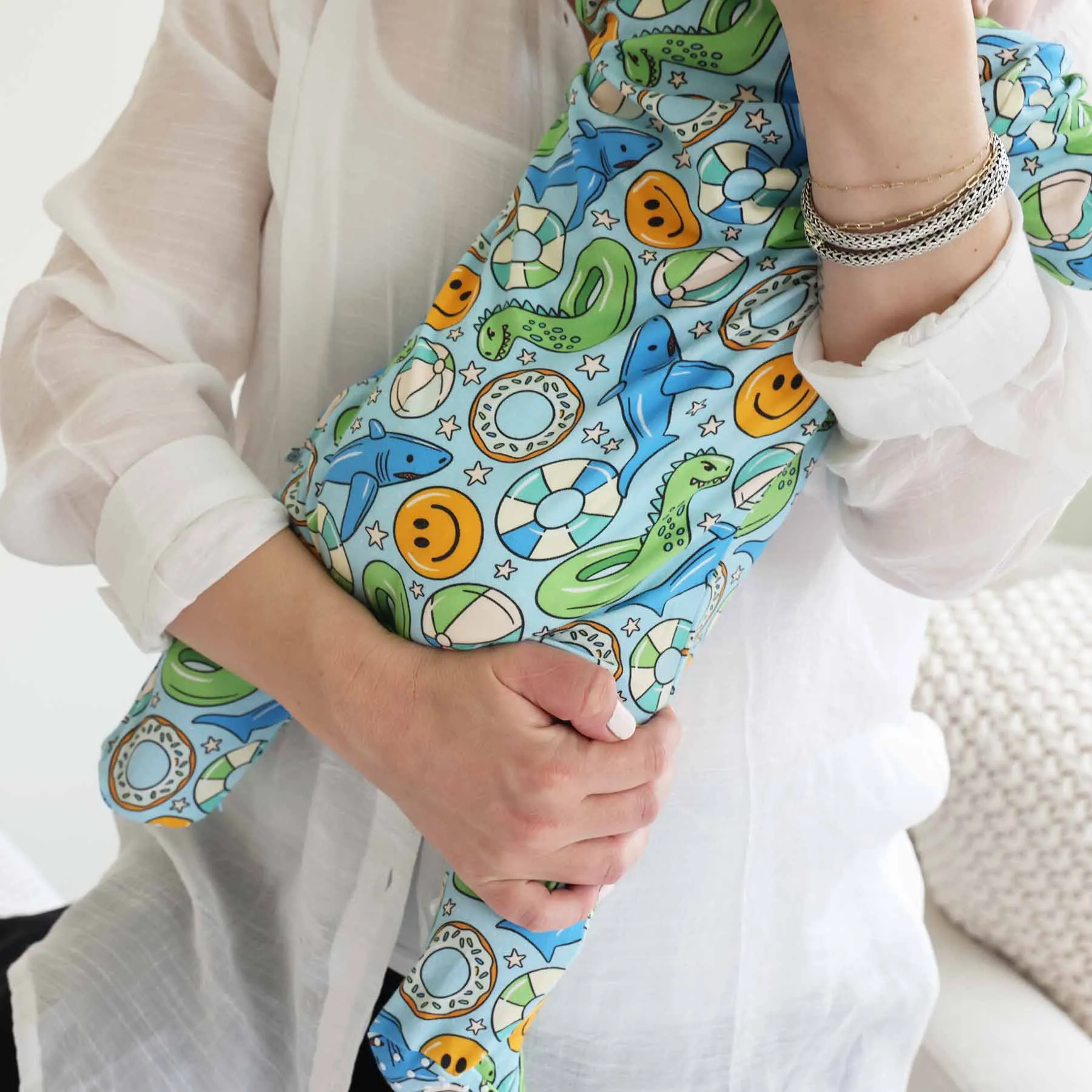 Floatie Friends Zipper Footie | Blue