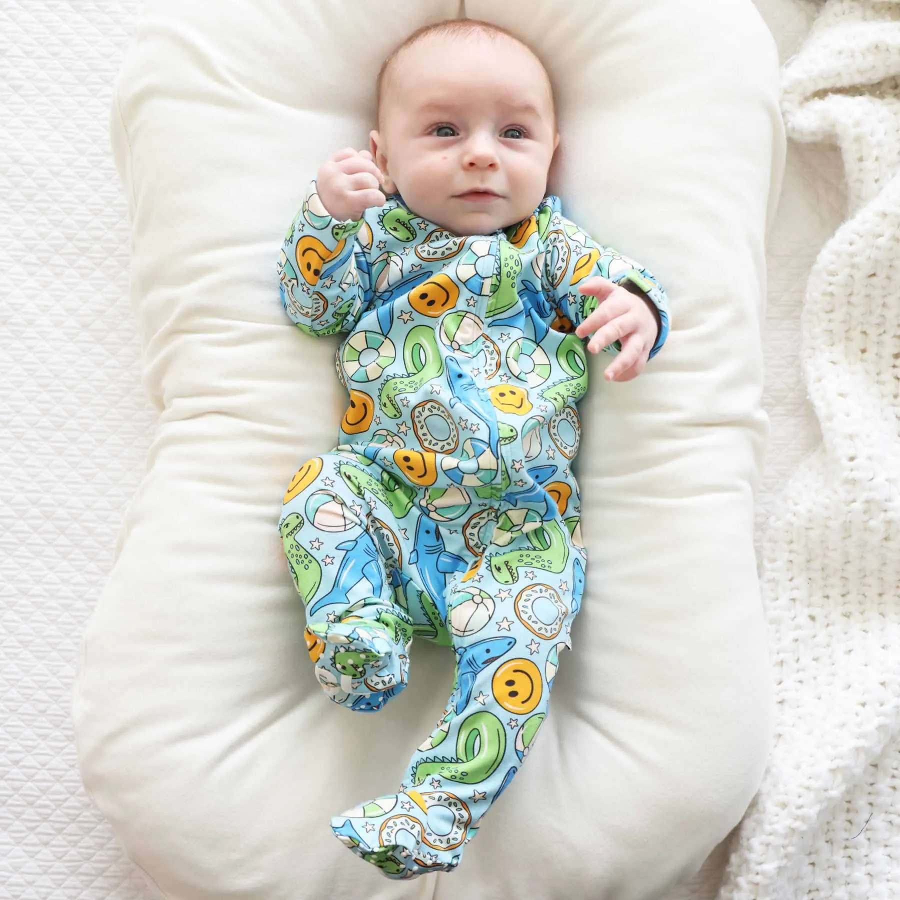 Floatie Friends Zipper Footie | Blue