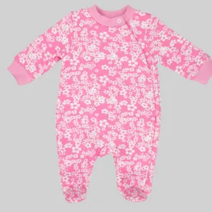 Floral Long-Sleeved Baby Footie