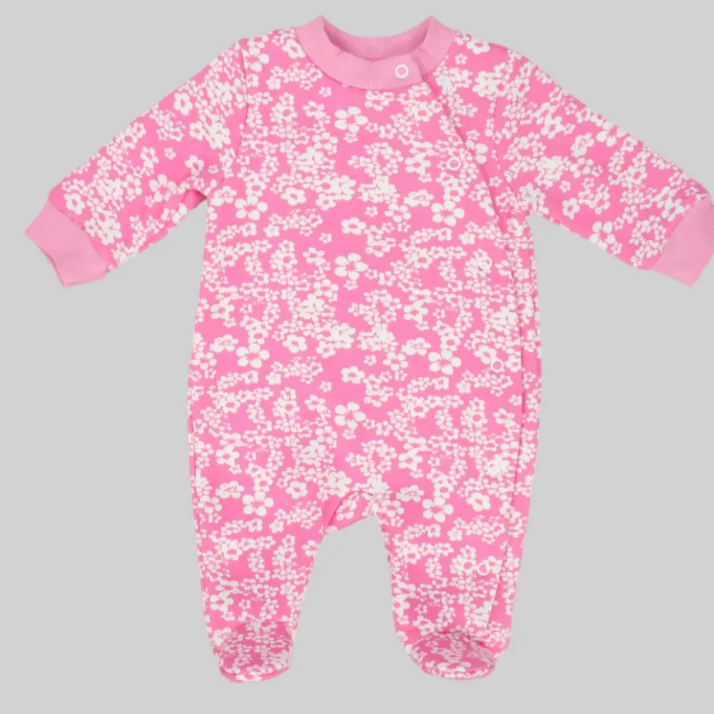 Floral Long-Sleeved Baby Footie