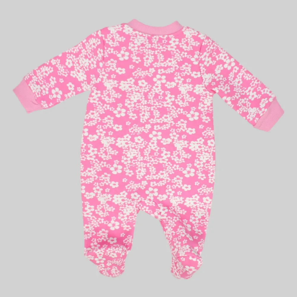 Floral Long-Sleeved Baby Footie