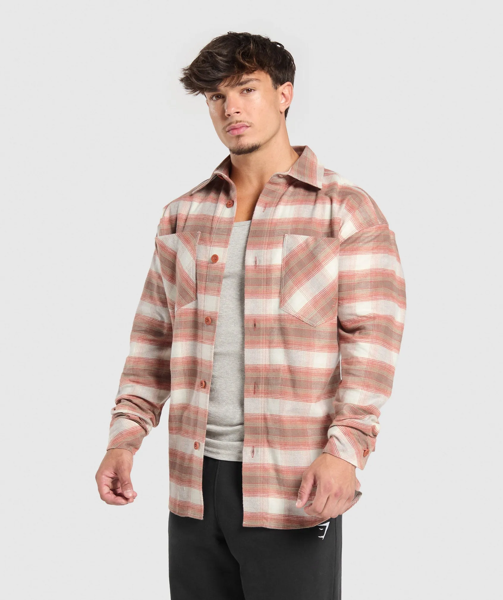 Gymshark Flannel Shirt - Soft White