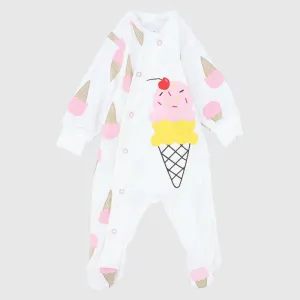 Ice Cream Long-Sleeved Baby Footie