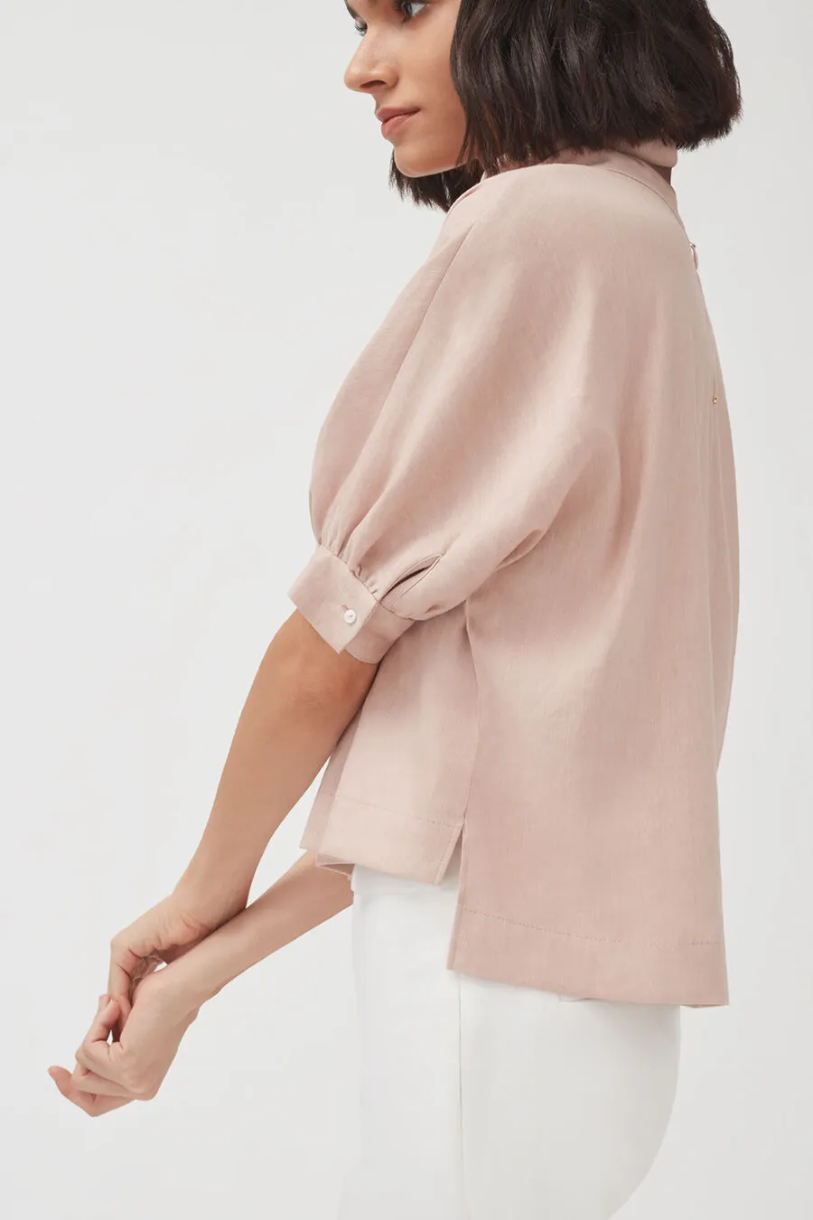 Linen Dolman Sleeve Top
