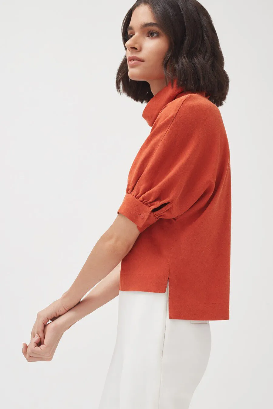 Linen Dolman Sleeve Top