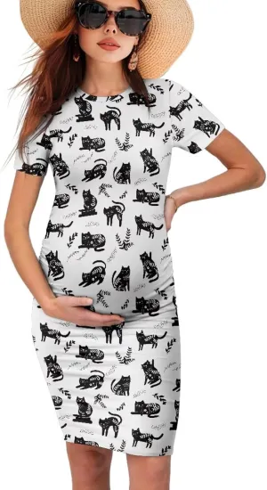 Maternity Dresses for Women,Women's Pregnancy Dress for Photoshoot,Short Sleeve Shirt Dress,Maternity Essentials