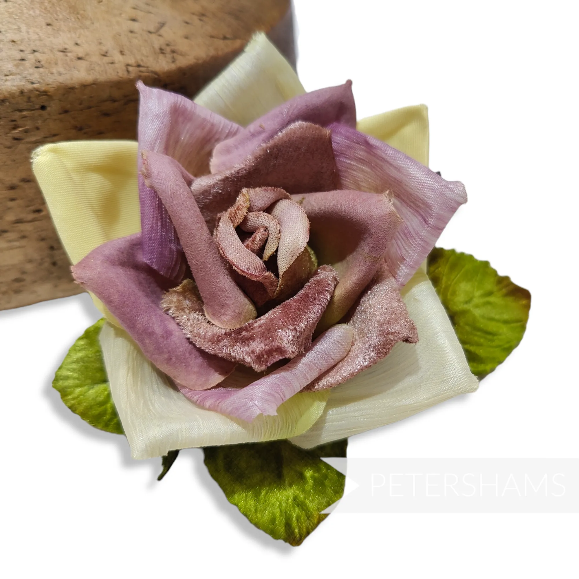 'Meghan' 10cm Silk, Velvet and Suede Rose Flower Mount