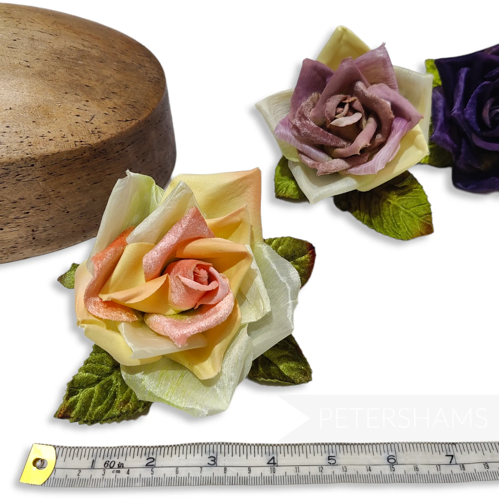 'Meghan' 10cm Silk, Velvet and Suede Rose Flower Mount