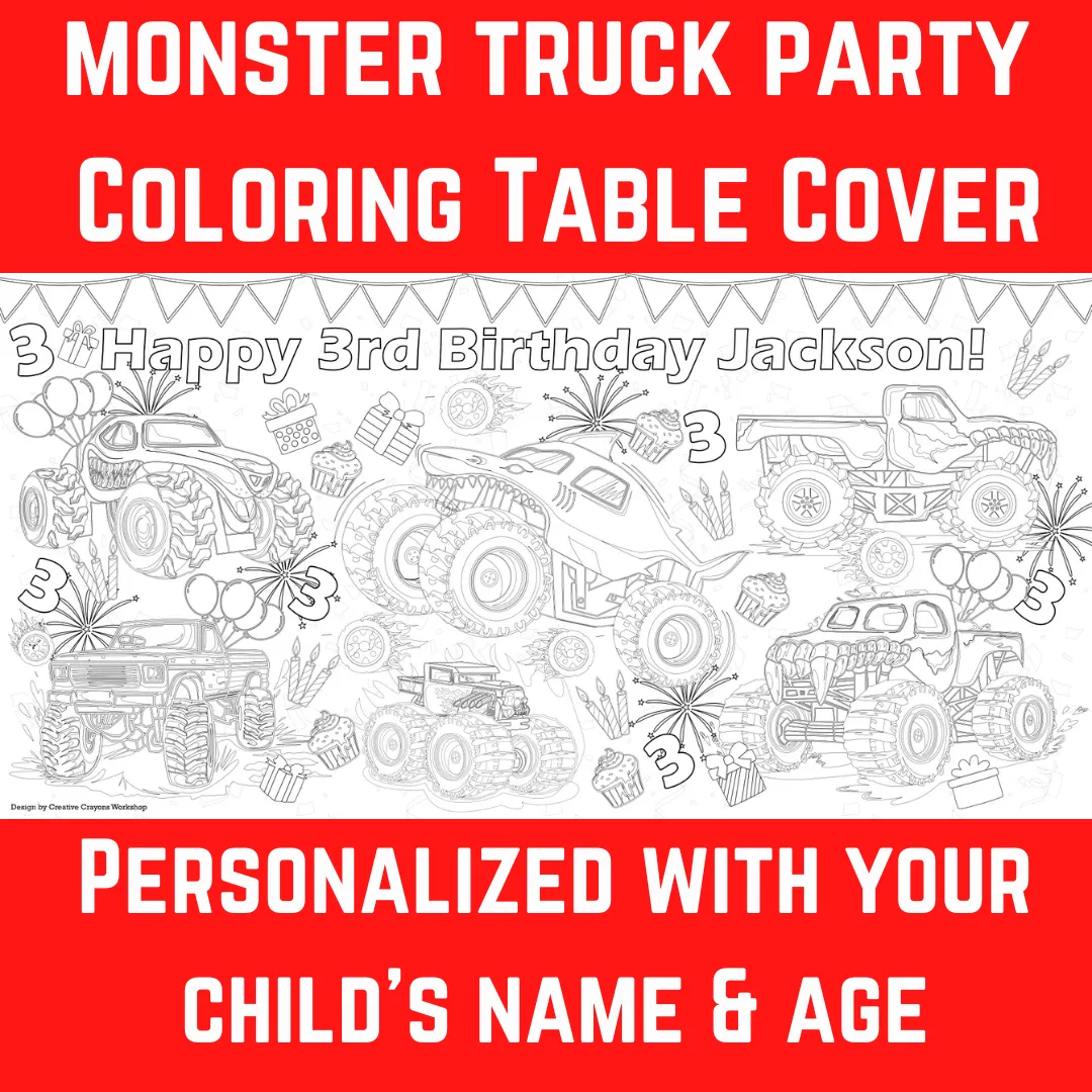 Monster Truck Coloring Combo