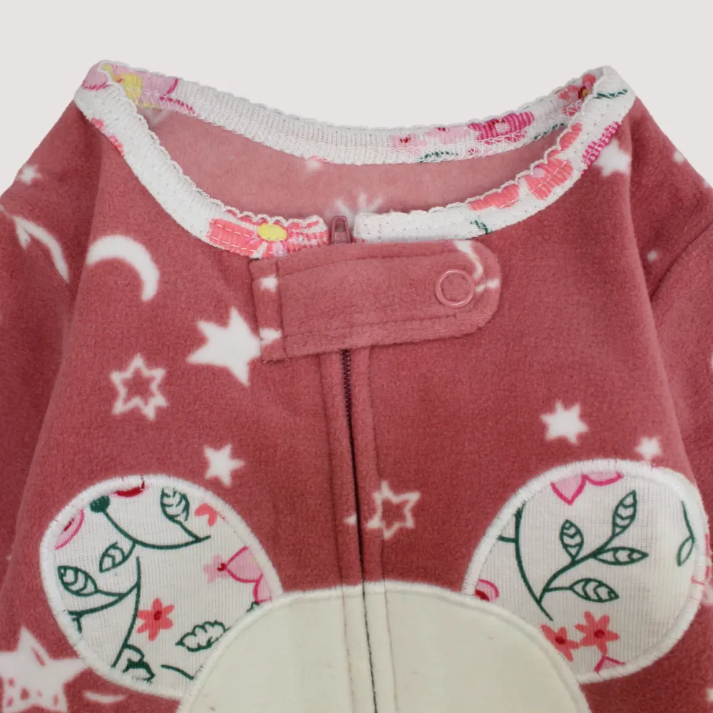 Mouse Head Long-Sleeved Baby Footie