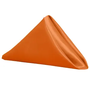 Orange Satin Napkins (10 Count)