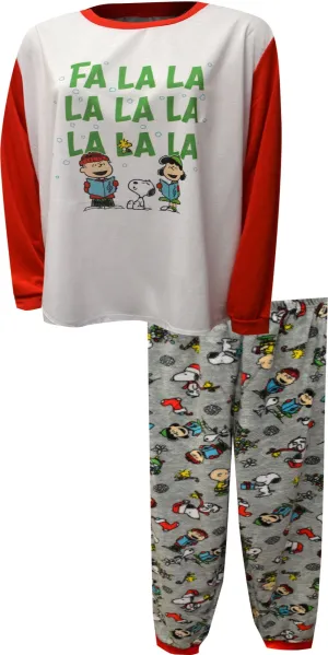 Peanuts Crew Fa La La Christmas Plus Size Pajama Set
