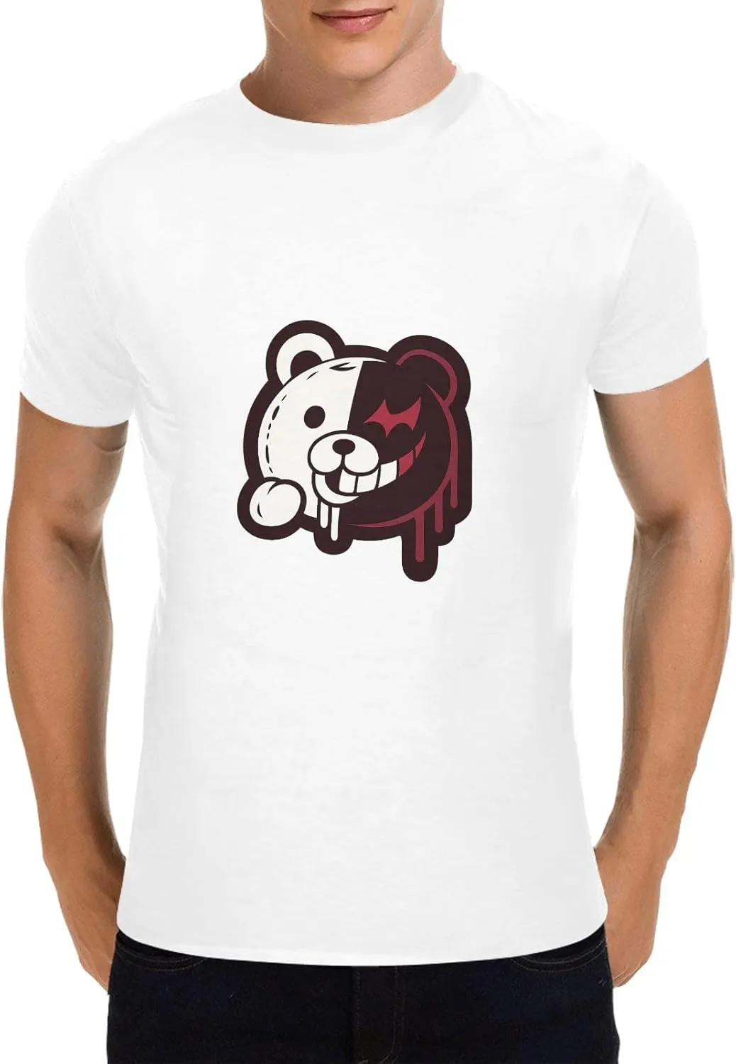 Pink Bear Graffiti Style 100% Cotton Men's T-Shirt Streetwear Fashion Casual Loose Fit Oversized Tee Urban Style