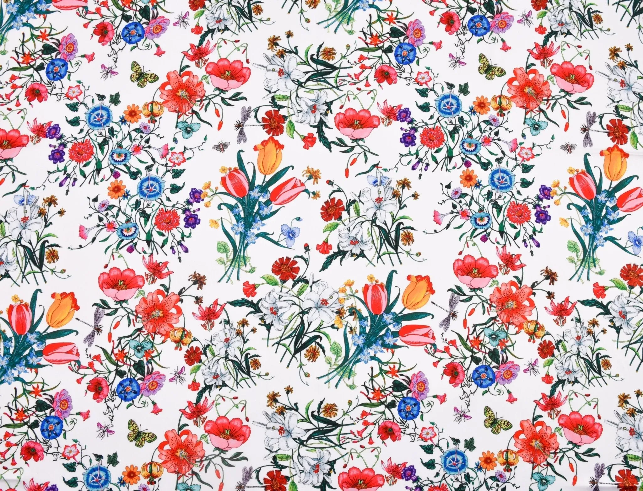 Premium Stretch Silky Satin Digital Print Fabric- Fresh Bloom-#16/1