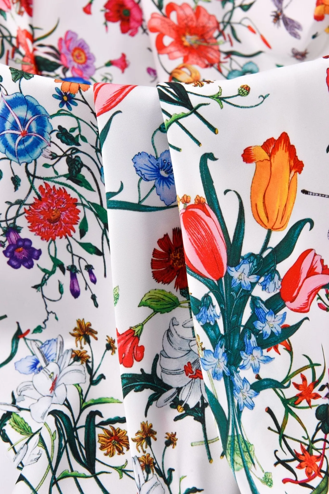 Premium Stretch Silky Satin Digital Print Fabric- Fresh Bloom-#16/1