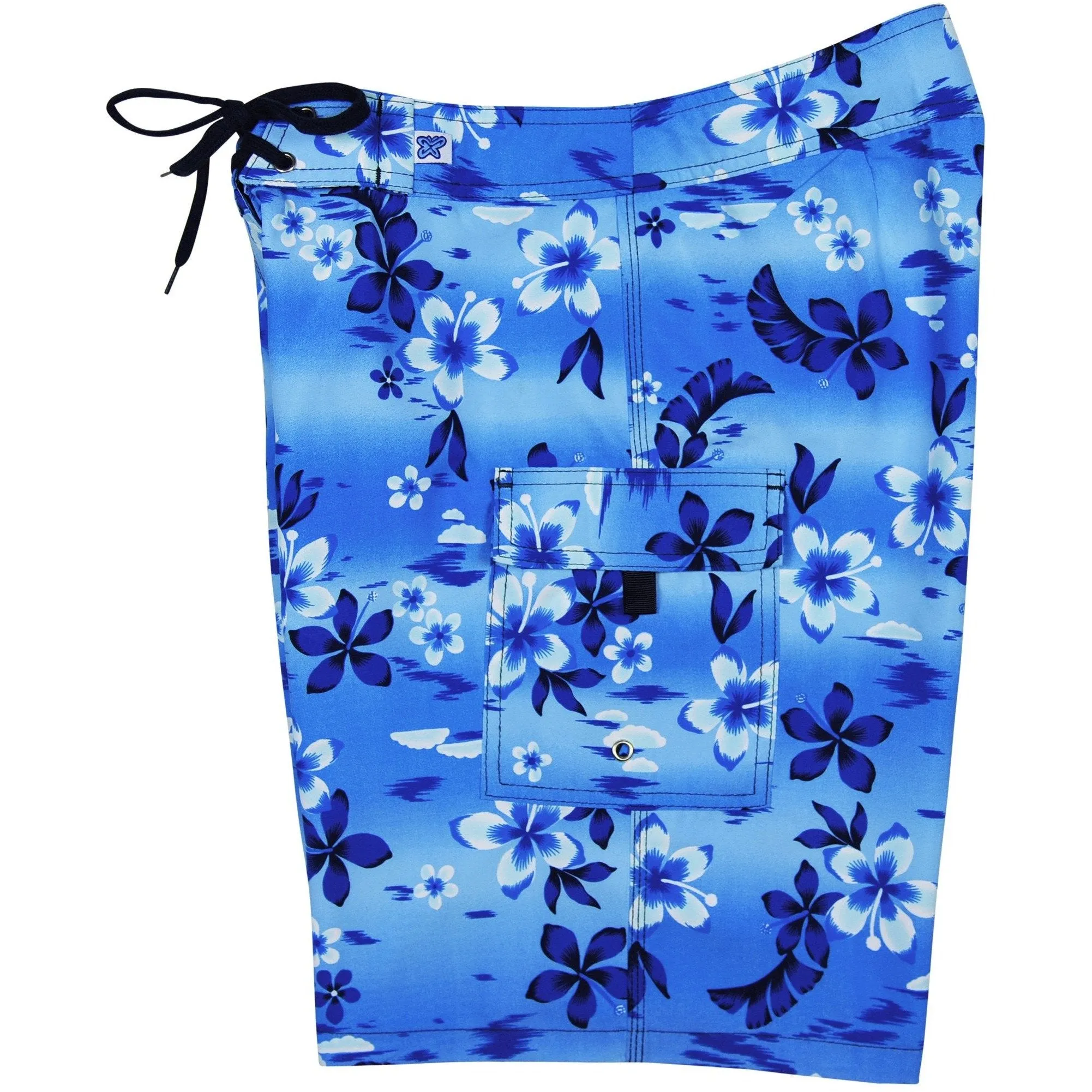 "Soul Salvation" Womens Board Shorts - Regular Rise / 10.5" Inseam (Blue)