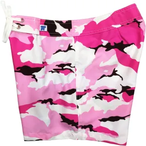 "Stealth Fanatic" Camo Board Shorts - Regular Rise / 5" Inseam (Pink Brown)