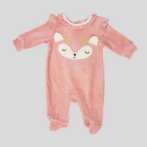 Ruffled Shoulders Long-Sleeved Baby Footie