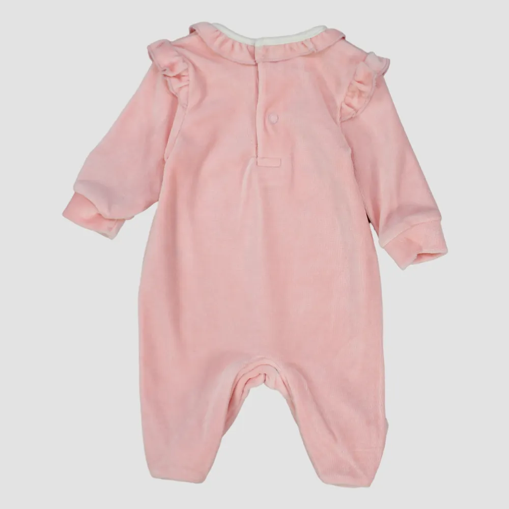 Ruffled Shoulders Long-Sleeved Baby Footie