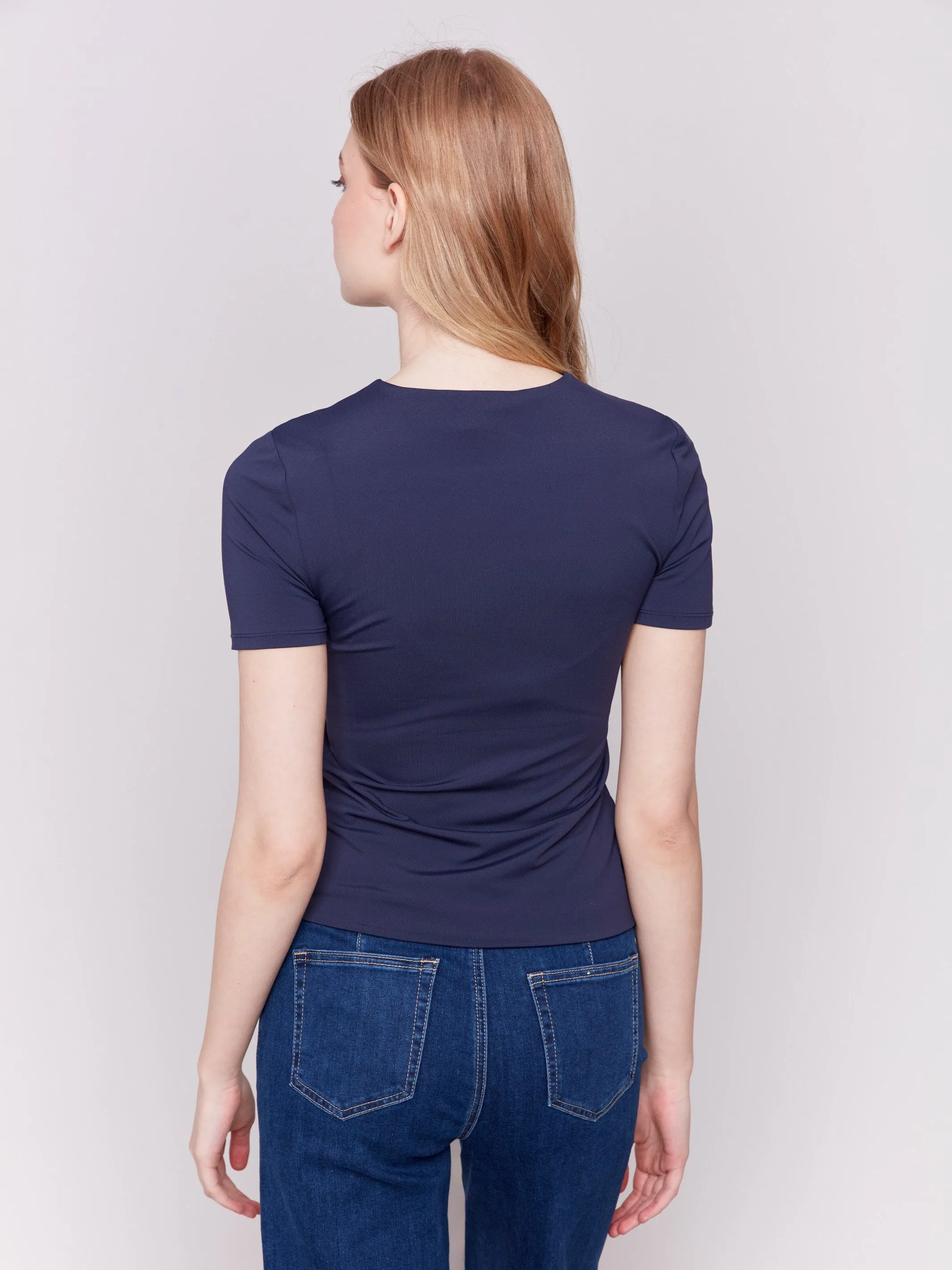 Short-Sleeved Super Stretch Top - Navy