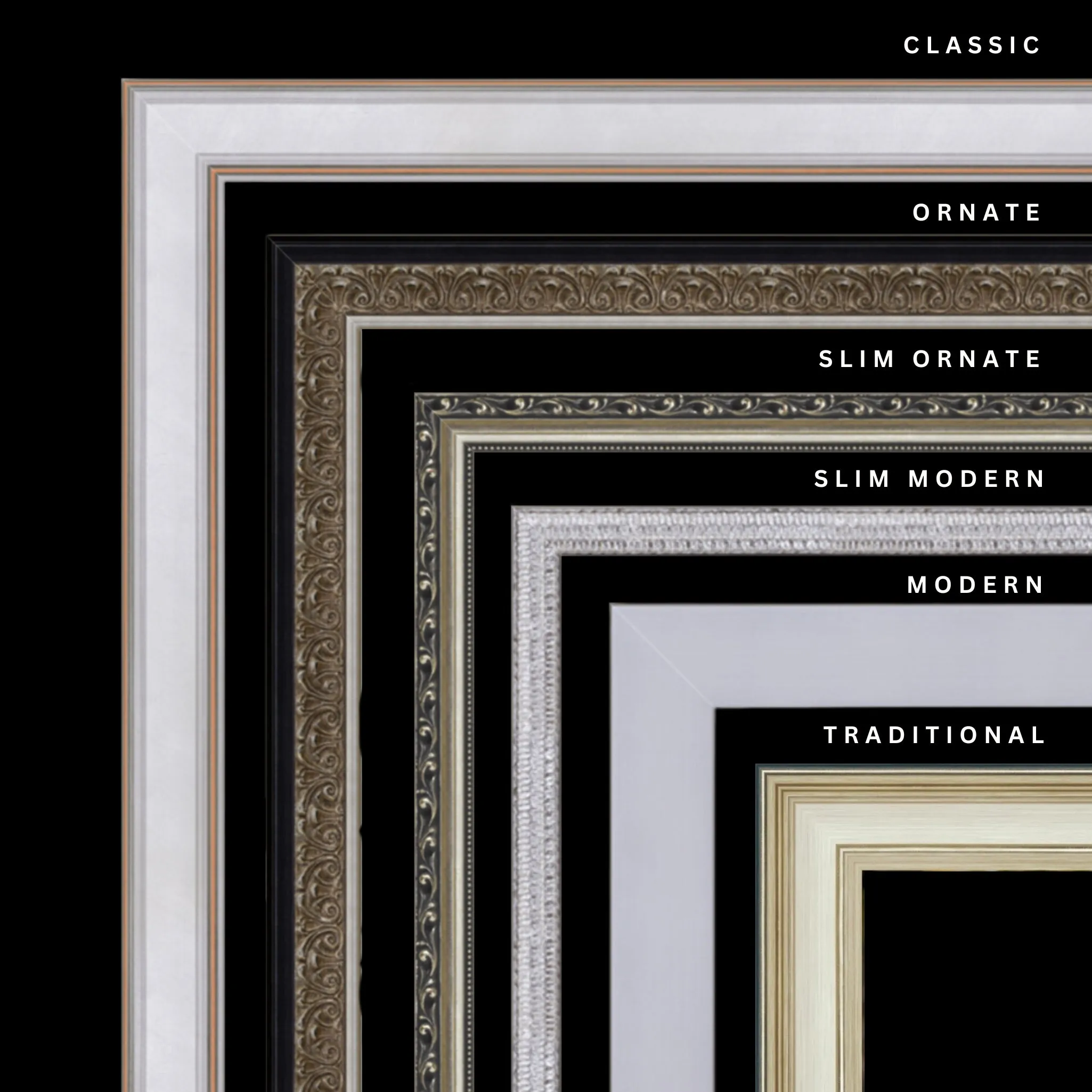 Silver 24x45 Picture Frame Ornate Traditional Classic Antique