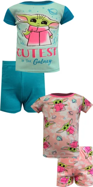 Star Wars Mandalorian Cutest in the Galaxy 4 Pc Cotton Shortie Pajamas