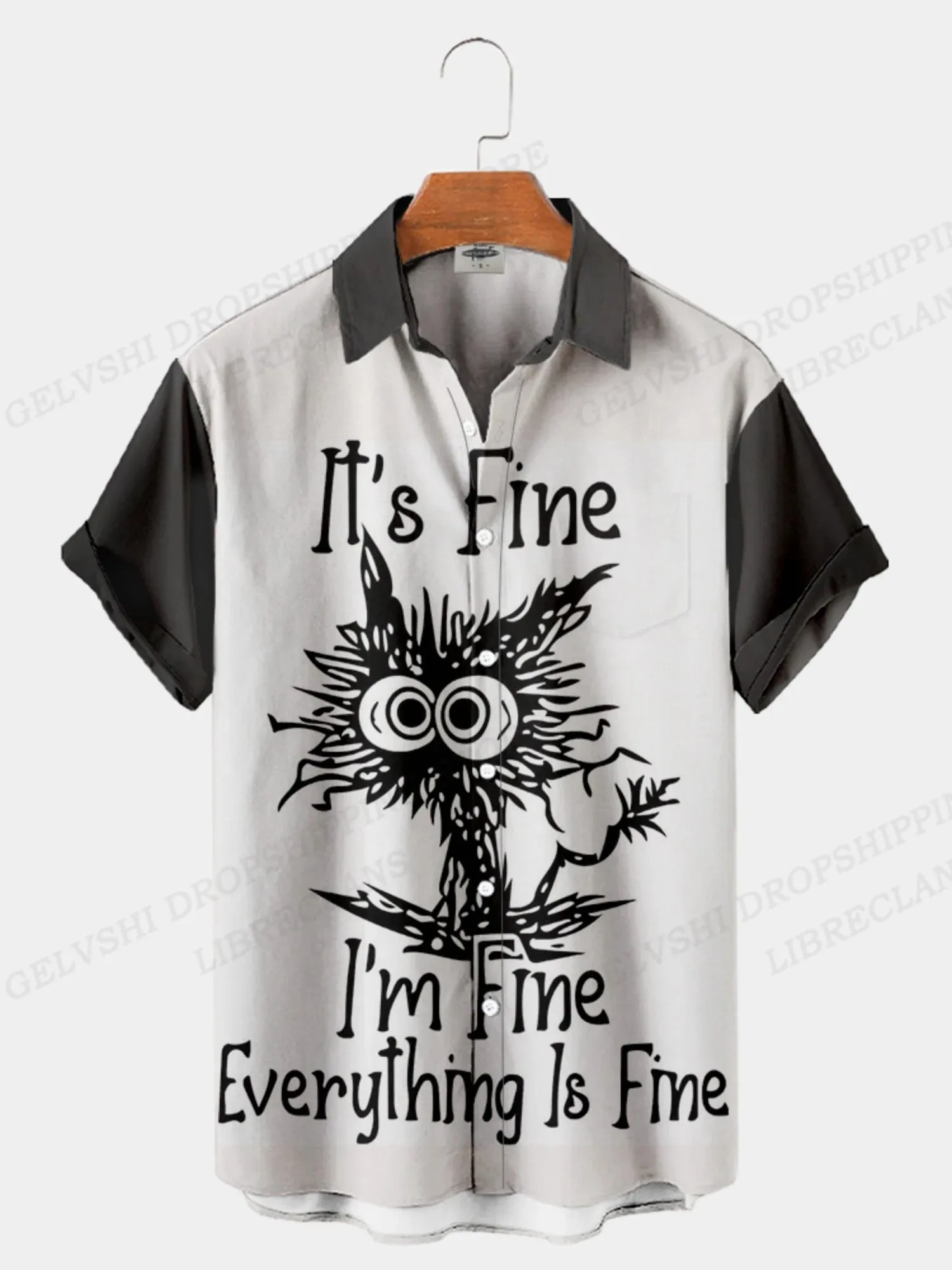 Summer Hawaiian Shirts Shape 3D Printed Shirts Men Women Fashion Shirt Beach Blouse Men's Vocation Blouses Animal Clothing Cat