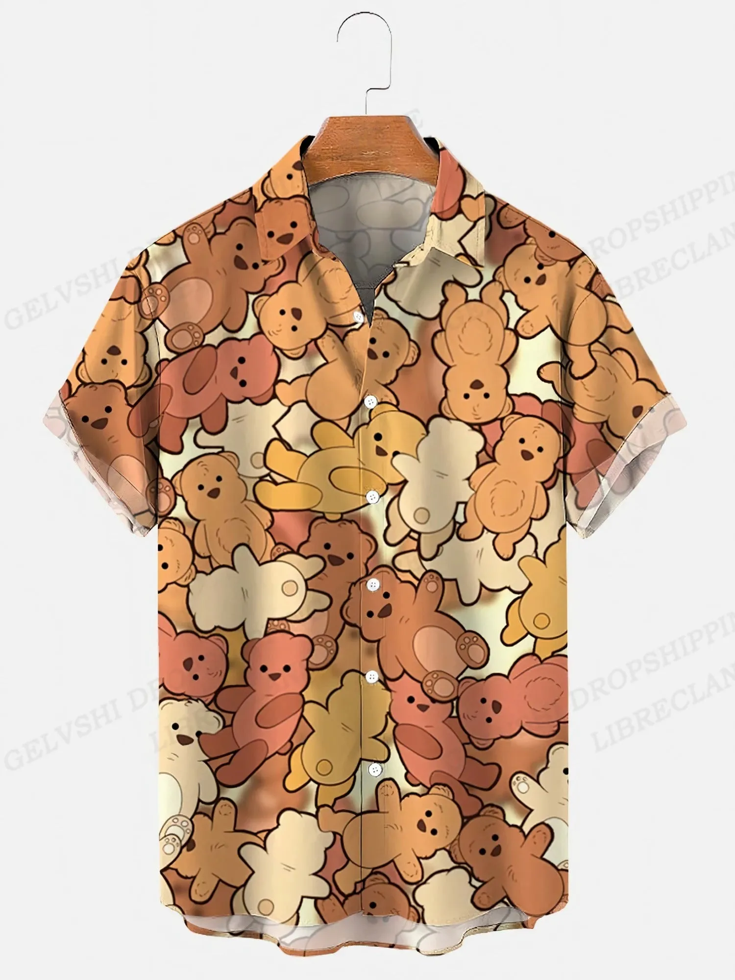 Summer Hawaiian Shirts Shape 3D Printed Shirts Men Women Fashion Shirt Beach Blouse Men's Vocation Blouses Animal Clothing Cat
